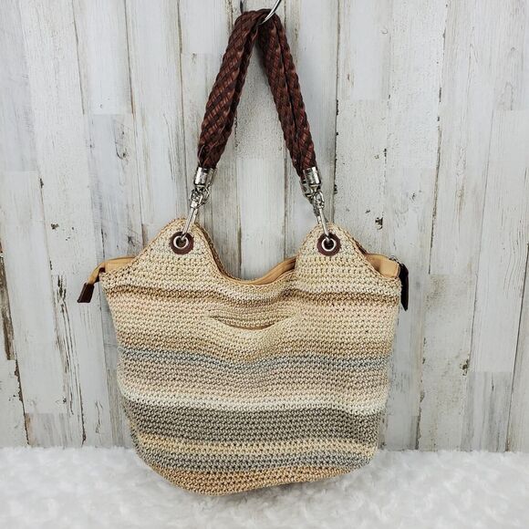 The Sak Hobo Crocheted Bag Tan Striped - Picture 2 of 10
